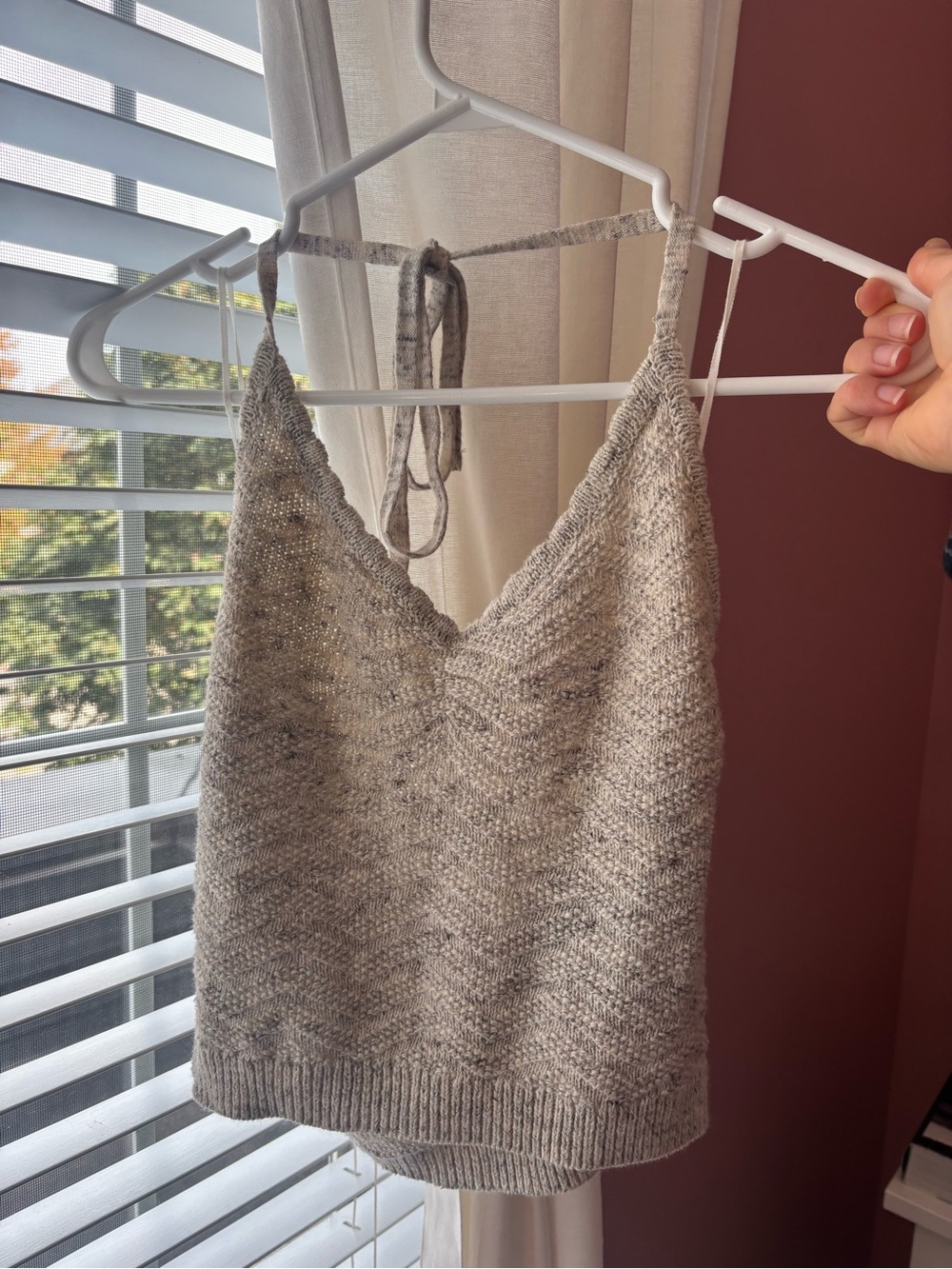 aerie Heather Gray Knit Halter Camisole